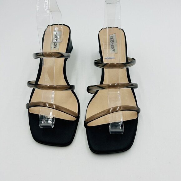 Steve Madden Hanya Block Heel Strappy Sandals Size 10 Black Jelly Straps - Picture 1 of 6